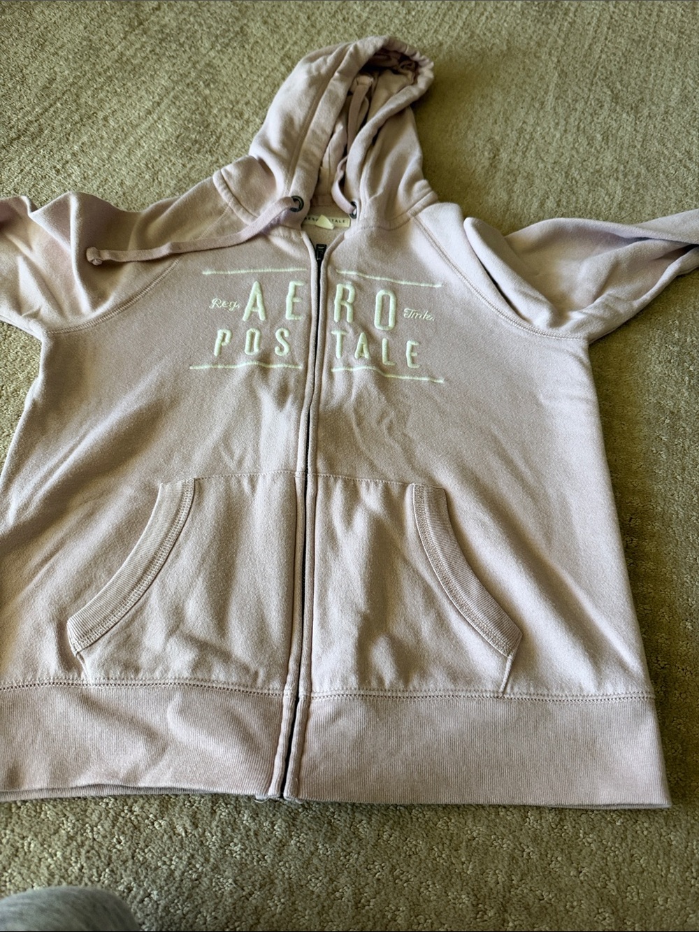 Aeropostale Light Pink Zip Front Hoodie Jacket